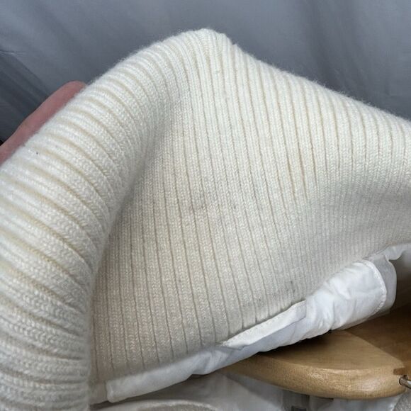 VEEKO Women's Medium 36 Goose Down Puffer Coat Jacket White Collared Pockets - Picture 9 of 16